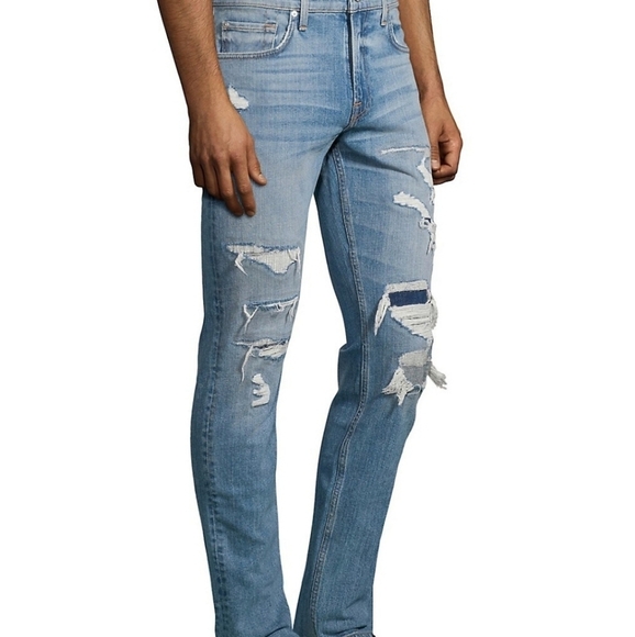 NWOT 7FOR ALL MANKIND RYLEY DISTRESSED JEAN/ITALIAN FABRIC/SOLD OUT ONLINE - Picture 6 of 16